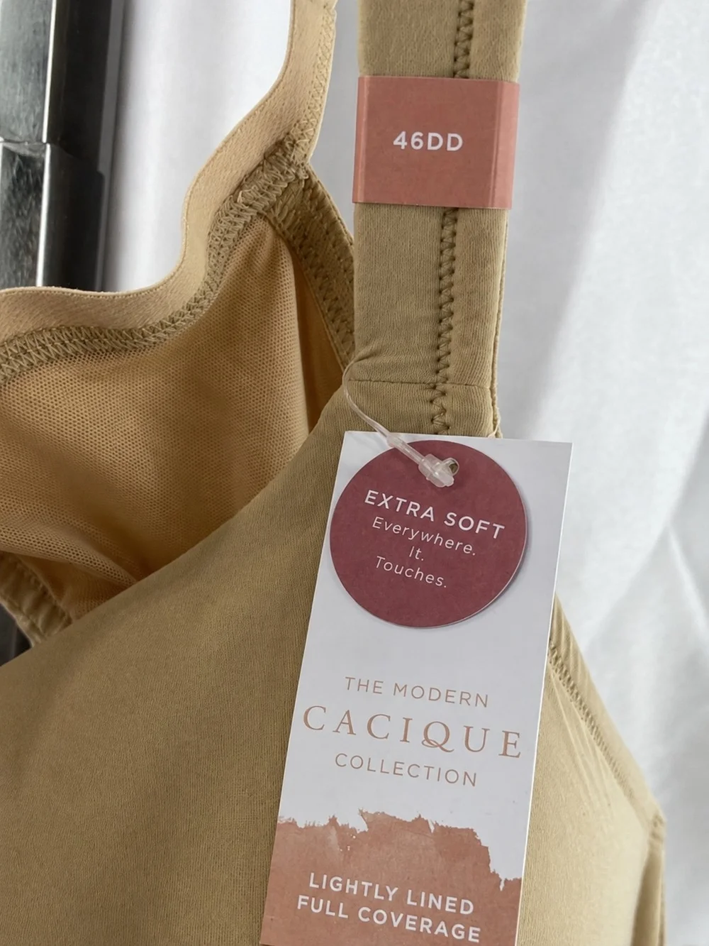 46DD Cacique Smooth Full-Coverage Bra in Beige